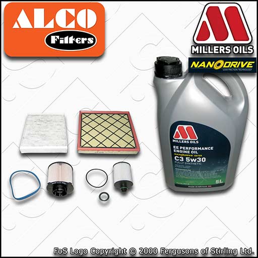 SERVICE KIT for VAUXHALL ASTRA J 2.0 CDTI OIL AIR FUEL CABIN FILTER +OIL (09-15)