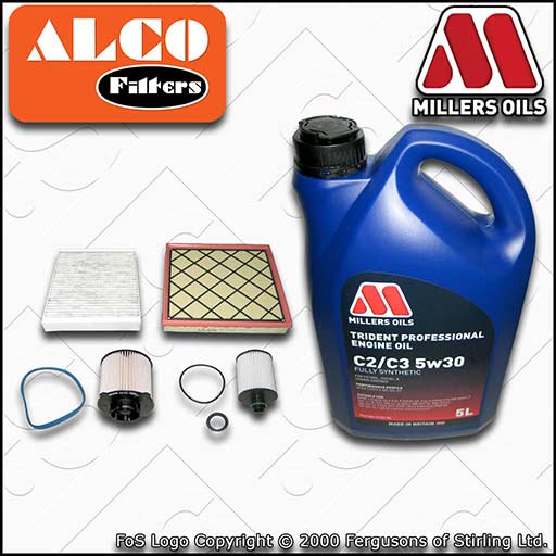 SERVICE KIT for VAUXHALL ASTRA J 2.0 CDTI OIL AIR FUEL CABIN FILTER +OIL (09-15)