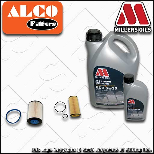 SERVICE KIT for VOLVO V40 2.0 D3 D4 OIL FUEL FILTERS +OIL (2012-2015)