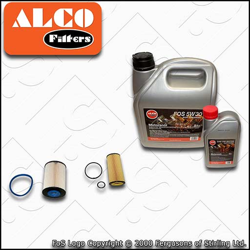 SERVICE KIT for VOLVO V40 2.0 D3 D4 ALCO OIL FUEL FILTERS with OIL (2012-2015)