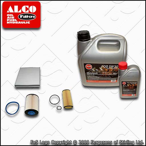 SERVICE KIT for VOLVO V40 2.0 D3 D4 ALCO OIL FUEL CABIN FILTERS +OIL (2012-2015)