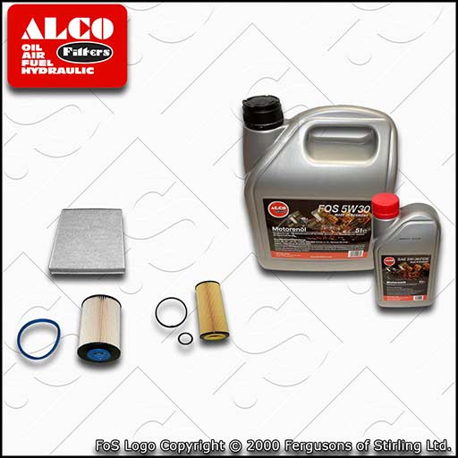 SERVICE KIT for VOLVO V40 2.0 D3 D4 ALCO OIL FUEL CABIN FILTERS +OIL (2012-2015)