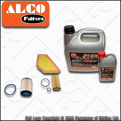 SERVICE KIT for VOLVO V40 2.0 D3 D4 ALCO OIL AIR FUEL FILTERS +OIL (2012-2015)