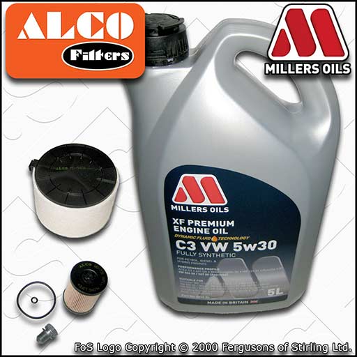 SERVICE KIT for AUDI A5 8T 2.0 TDI OIL AIR FILTERS +XF C3 OIL (2013-2017)