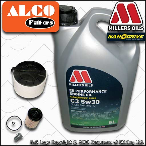 SERVICE KIT for AUDI A5 8T 2.0 TDI OIL AIR FILTERS +EE NANO OIL (2013-2017)