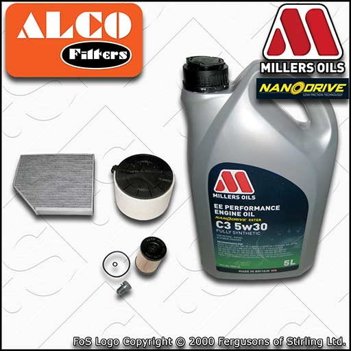 SERVICE KIT for AUDI A5 8T 2.0 TDI OIL AIR CABIN FILTERS +EE OIL (2013-2017)