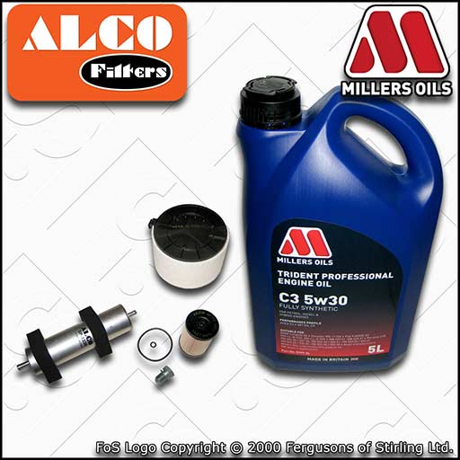 SERVICE KIT for AUDI A5 8T 2.0 TDI OIL AIR FUEL FILTERS +C3 OIL (2013-2017)