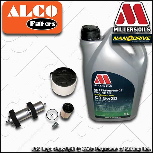 SERVICE KIT for AUDI A5 8T 2.0 TDI OIL AIR FUEL FILTERS +EE NANO OIL (2013-2017)