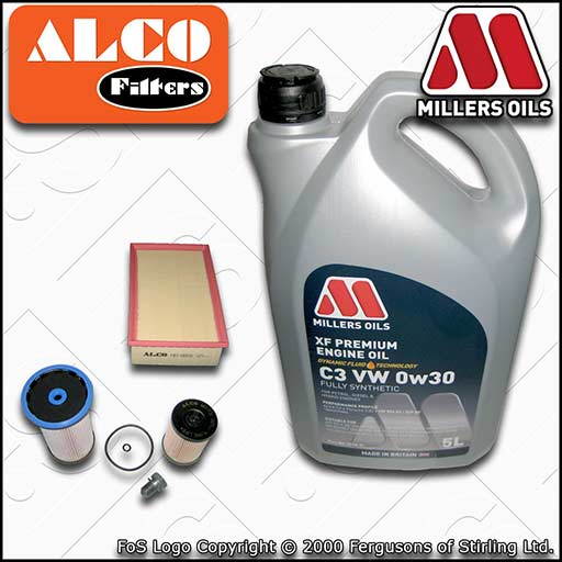 SERVICE KIT for SEAT ARONA 1.6 TDI OIL AIR FUEL FILTERS +C3 0w30 OIL (2017-2023)