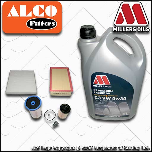 SERVICE KIT for SEAT ARONA 1.6 TDI OIL AIR FUEL CABIN FILTER +0w30 OIL 2017-2023
