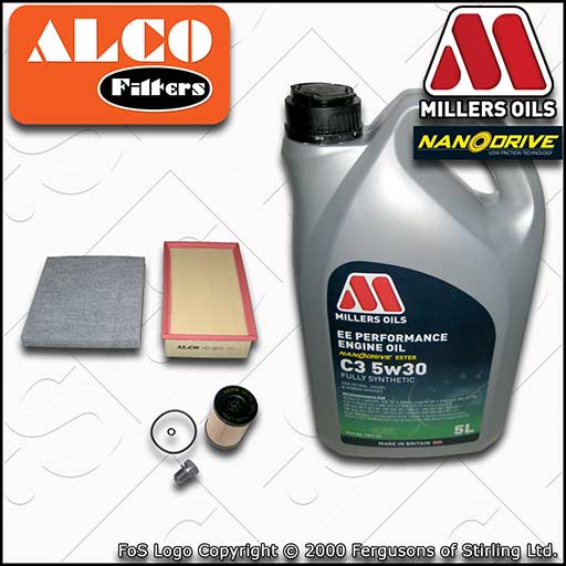 SERVICE KIT for SEAT ATECA 1.6 TDI OIL AIR CABIN FILTER +EE 5w30 OIL (2016-2020)