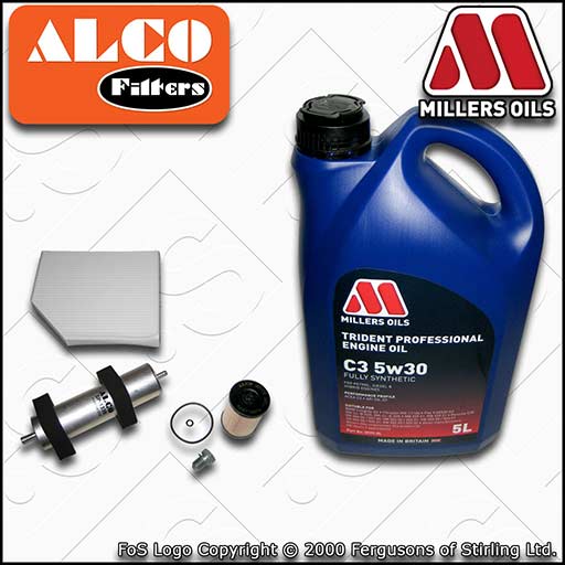 SERVICE KIT for AUDI A5 8T 2.0 TDI OIL FUEL CABIN FILTERS +C3 OIL (2013-2017)
