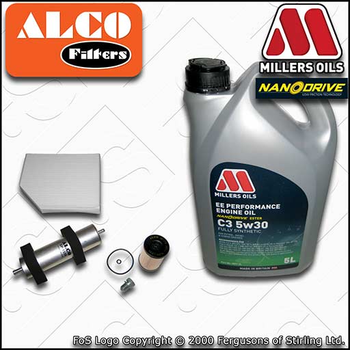 SERVICE KIT for AUDI A5 8T 2.0 TDI OIL FUEL CABIN FILTERS +EE OIL (2013-2017)