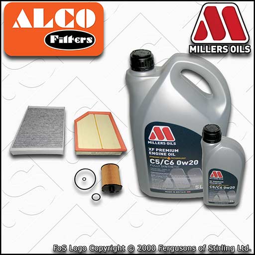 SERVICE KIT for VOLVO XC90 2.0 T OIL AIR CABIN FILTERS +0w20 OIL (2014-2022)