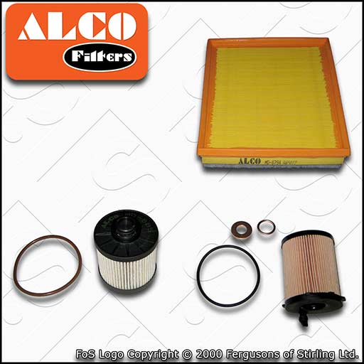 SERVICE KIT for DS DS3 1.6 BLUEHDI ALCO OIL AIR FUEL FILTERS (2015-2019)