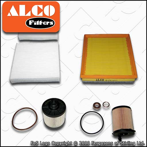 SERVICE KIT for DS DS3 1.6 BLUEHDI ALCO OIL AIR FUEL CABIN FILTERS (2015-2019)