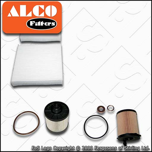 SERVICE KIT for DS DS3 1.6 BLUEHDI ALCO OIL FUEL CABIN FILTERS (2015-2019)
