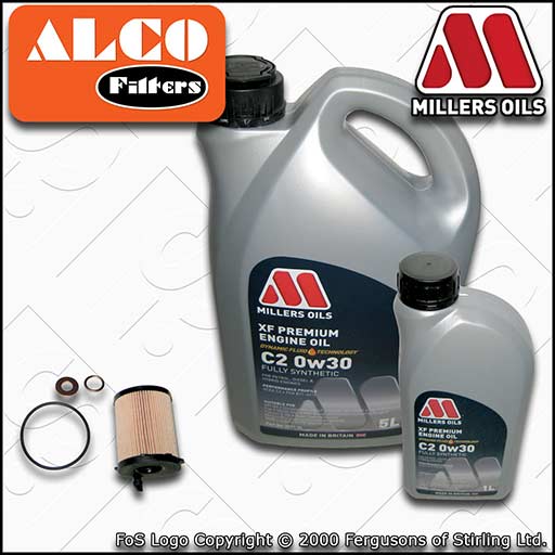 SERVICE KIT for TOYOTA PROACE 1.6 D4D OIL FILTER with 6L C2 0w30 OIL (2016-2022)