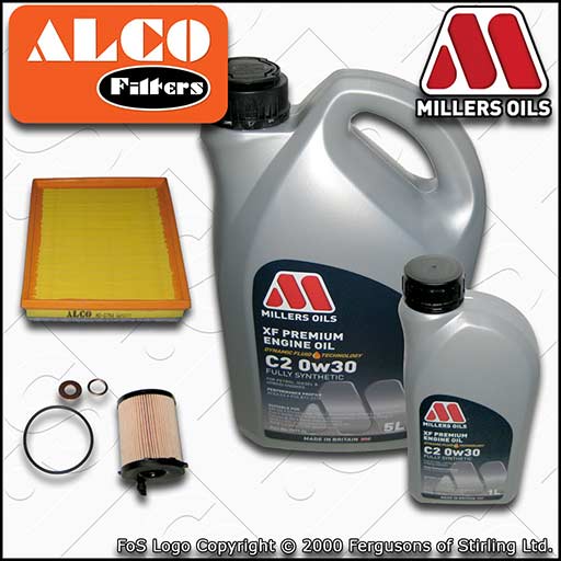 SERVICE KIT for TOYOTA PROACE 1.6 D4D OIL AIR FILTERS with 6L C2 OIL (2016-2022)