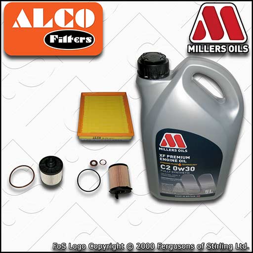 SERVICE KIT for PEUGEOT PARTNER II 1.6 BLUEHDI OIL AIR FUEL FILTERS +OIL (15-18)