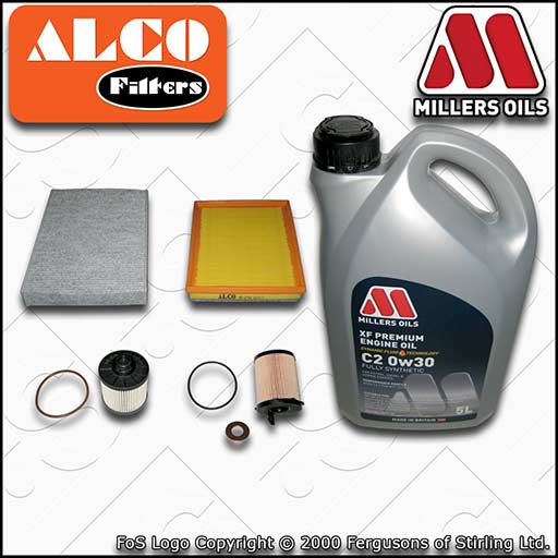 SERVICE KIT for PEUGEOT 508 1.6 BLUEHDI OIL AIR FUEL CABIN FILTER +OIL 2014-2018