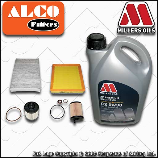SERVICE KIT for CITROEN C3 AIRCROSS 1.6 BLUEHDI OIL AIR FUEL CABIN FILTERS +OIL