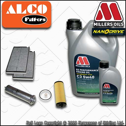 SERVICE KIT for BMW 5 SERIES E60 E61 520D N47 OIL FUEL CABIN FILTER +OIL (07-10)