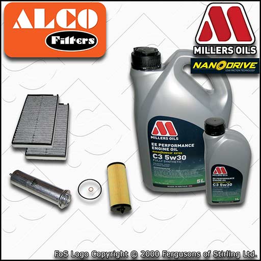 SERVICE KIT for BMW 5 SERIES E60 E61 520D N47 OIL FUEL CABIN FILTER +OIL (07-10)