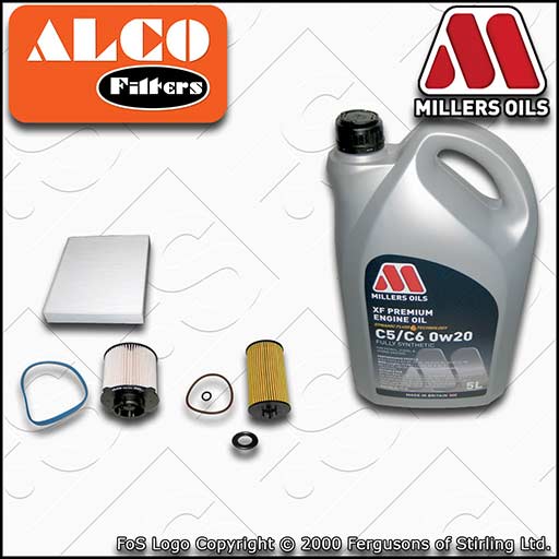 SERVICE KIT for VAUXHALL ASTRA J 1.6 CDTI B16DTL OIL FUEL CABIN FILTER +0w20 OIL