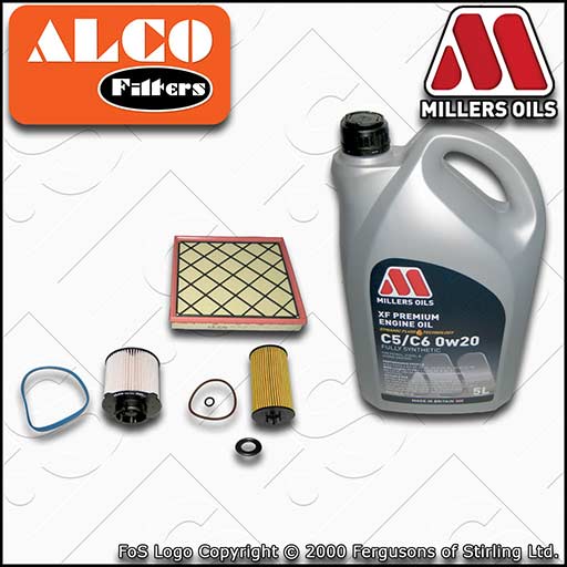 SERVICE KIT for VAUXHALL ASTRA J 1.6 CDTI B16DTL OIL AIR FUEL FILTERS +0w20 OIL