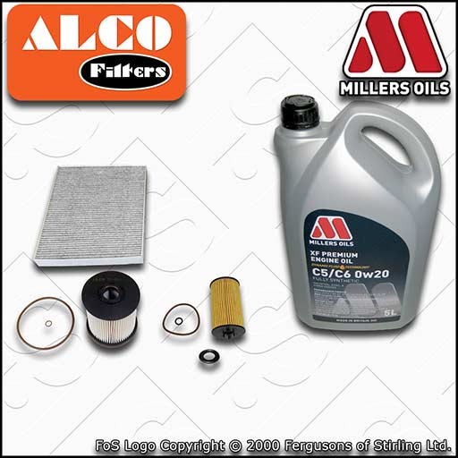 SERVICE KIT for VAUXHALL OPEL ASTRA K 1.6 CDTI OIL FUEL CABIN FILTERS +OIL 15-22