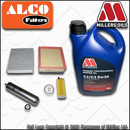 SERVICE KIT for BMW 1/2/3/4 SERIES B47D20 OIL AIR FUEL CABIN FILTER +OIL (14-19)