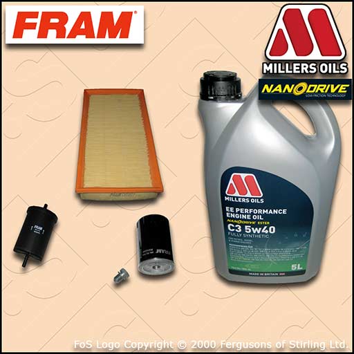 SERVICE KIT for AUDI A3 (8L) 1.6 8V OIL AIR FUEL FILTER +5w40 EE OIL (1996-2003)