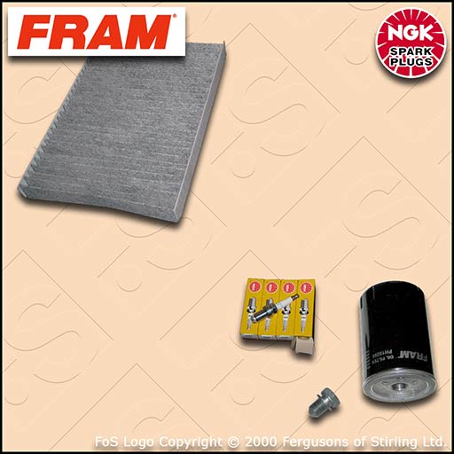 SERVICE KIT for AUDI A3 (8L) 1.6 8V FRAM OIL CABIN FILTERS PLUGS (1997-2003)