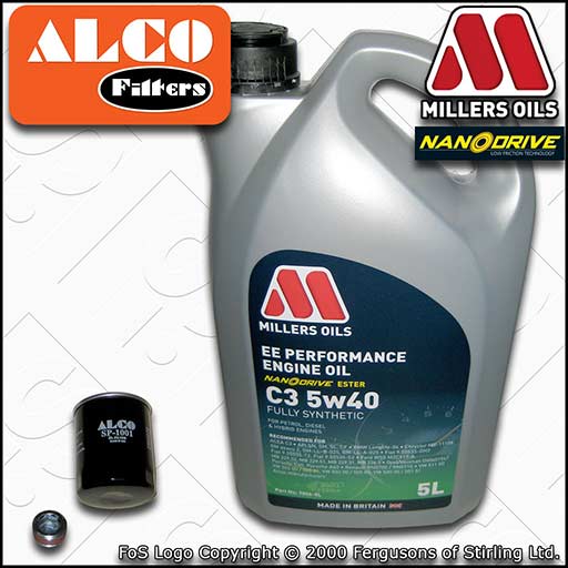 SERVICE KIT for FIAT 500 1.2 8V OIL FILTER with EE C3 5w40 OIL (2007-2020)