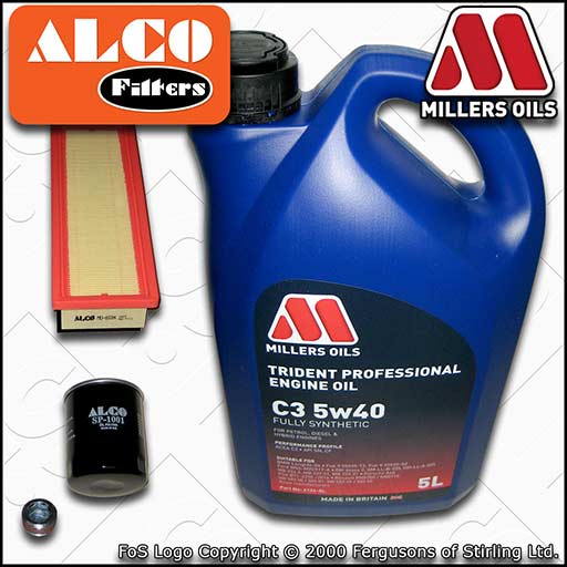 SERVICE KIT for FIAT 500 1.2 8V OIL AIR FILTERS with C3 5w40 OIL (2007-2020)