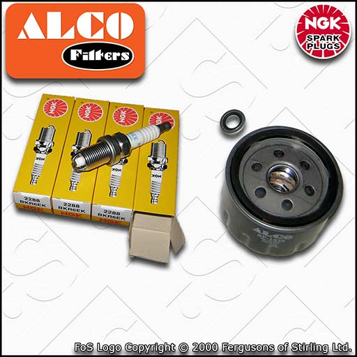 SERVICE KIT for DACIA DUSTER 1.6 ALCO OIL FILTER NGK SPARK PLUGS (2010-2018)