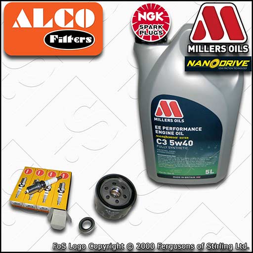 SERVICE KIT for RENAULT CLIO MK3 1.4 1.6 OIL FILTER PLUGS +5w40 OIL (2005-2014)