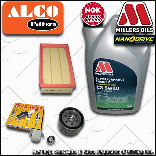 SERVICE KIT for RENAULT CLIO MK3 1.4 1.6 OIL AIR FILTERS PLUGS +5w40 OIL (05-14)