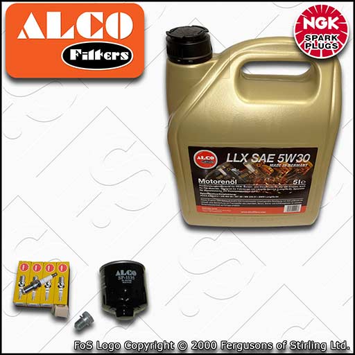 SERVICE KIT for VW GOLF MK5 (1K) 1.4 BCA ALCO OIL FILTER PLUGS +OIL (2003-2006)