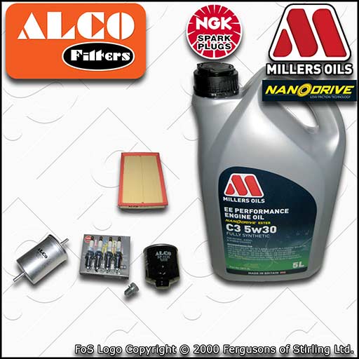 SERVICE KIT for SEAT LEON 1M 1.6 16V AZD BCB OIL AIR FUEL FILTERS PLUGS with OIL