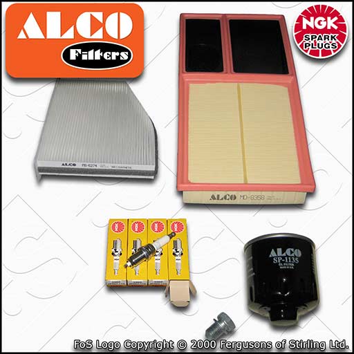 SERVICE KIT for SEAT TOLEDO (5P) 1.4 16V BXW OIL AIR CABIN FILTERS PLUGS