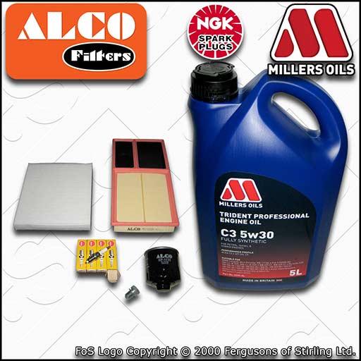 SERVICE KIT for SKODA ROOMSTER 1.4 BXW CGGB OIL AIR CABIN FILTER PLUGS+OIL 10-15