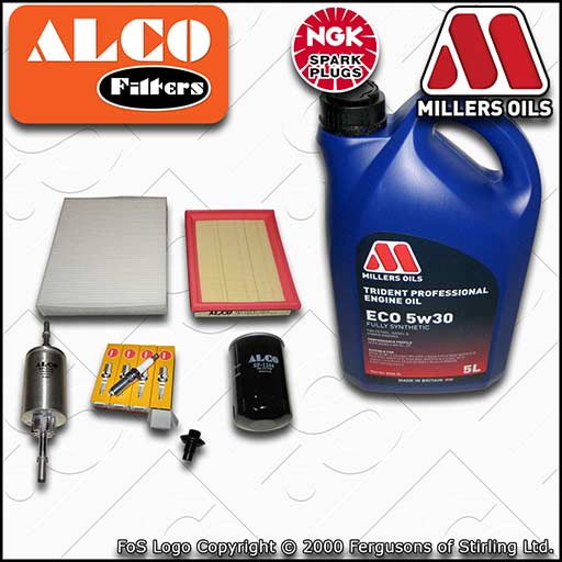 SERVICE KIT for FORD FIESTA MK6 1.6 OIL AIR FUEL CABIN FILTER PLUGS +OIL (01-06)