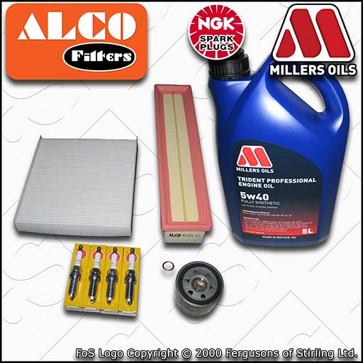 SERVICE KIT for RENAULT CLIO MK4 1.2 OIL AIR CABIN FILTER PLUGS +OIL (2012-2018)