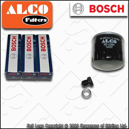 SERVICE KIT for AUDI A3 8V 1.0 TFSI ALCO OIL FILTER BOSCH SPARK PLUGS 2015-2018