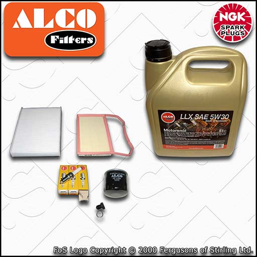 SERVICE KIT for VW UP! 1.0 ALCO OIL AIR CABIN FILTER PLUGS +5w30 OIL (2011-2020)