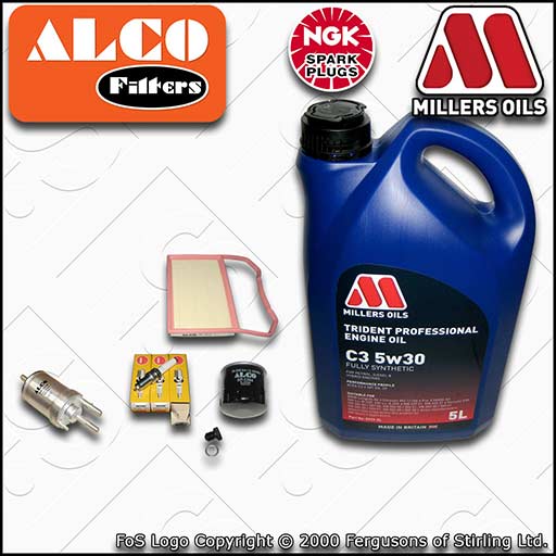 SERVICE KIT for VW POLO MK5 6C 6R 1.0 OIL AIR FUEL FILTER PLUGS +OIL (2014-2017)