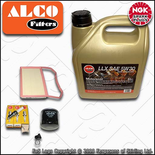 SERVICE KIT for VW UP! 1.0 ALCO OIL AIR FILTERS PLUGS +5w30 OIL (2011-2020)