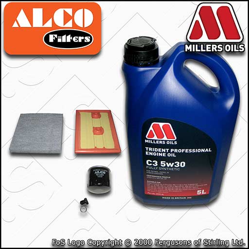 SERVICE KIT for AUDI A3 (8V) 1.4 TFSI OIL AIR CABIN FILTERS +C3 OIL (2012-2017)